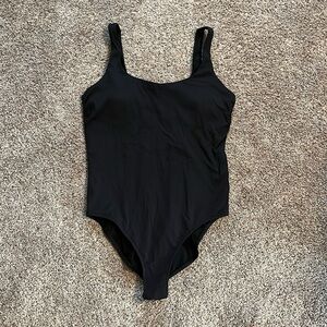 Athleta black one piece swimsuit. Size large.